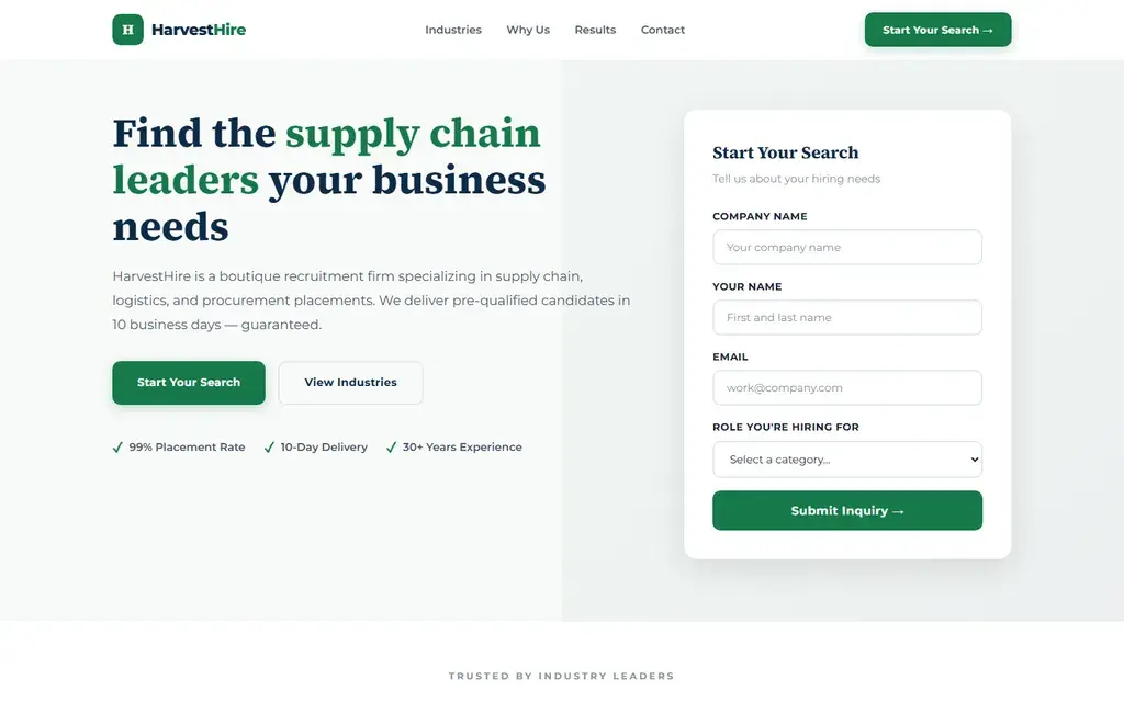 HarvestHire — Supply chain & logistics recruitment