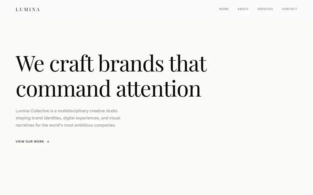 Lumina Collective — Luxury creative agency